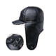 thumbnail image 5 of SZTXJ Men 100% Genuine Cowhide Hat Winter Warm Outdoor Protect Ear Real Leather Cap For Winter Warm Liner(black and white wool) XL {57-58cm}, 5 of 5