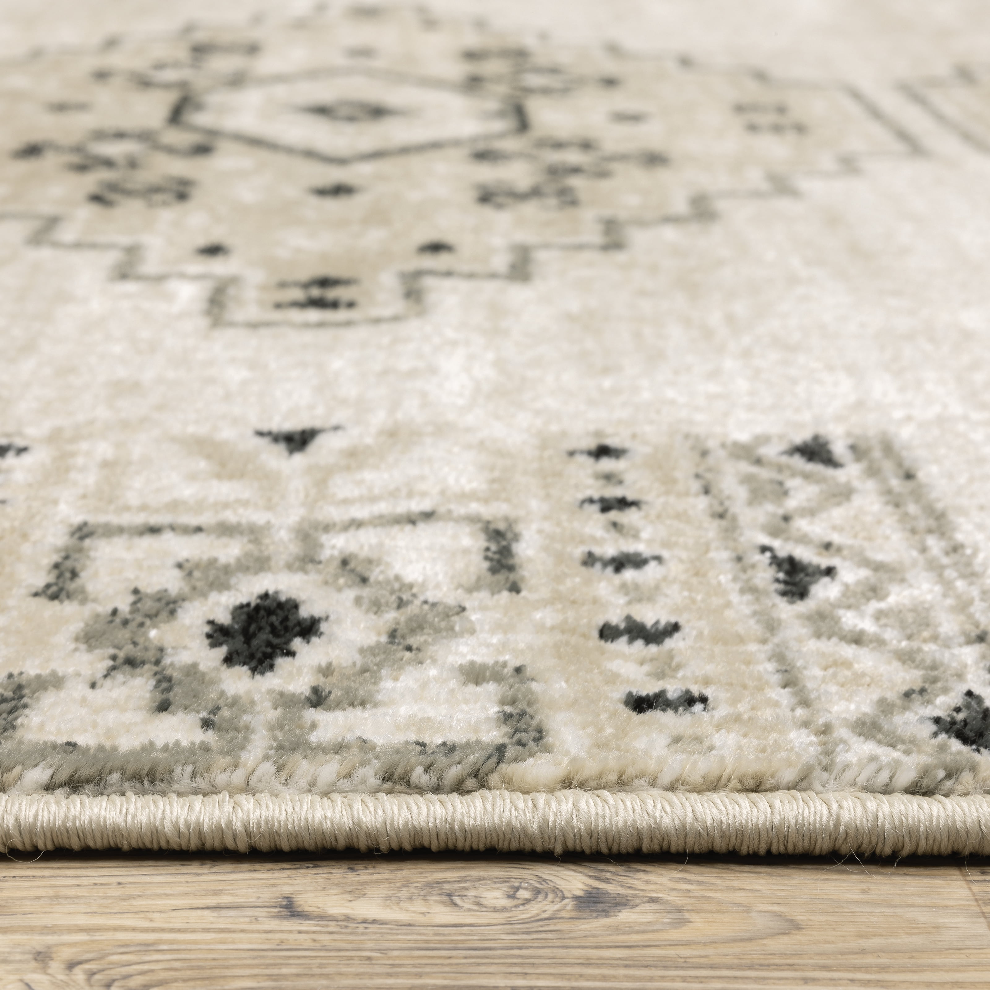 Avalon Home Gracie Tribal Medallions Area Rug, 6'7" X 9'2", Ivory/ Gray
