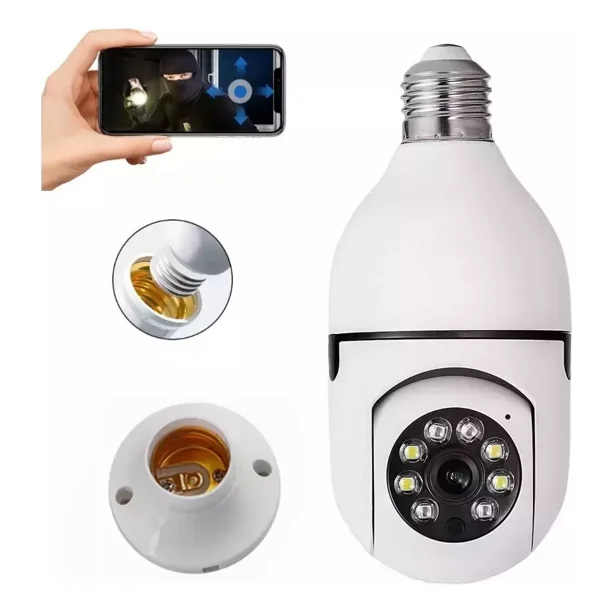 Cámara De Seguridad Tipo Foco Hd 1080p De 360° C/wifi/alarma Aorui AR-R2