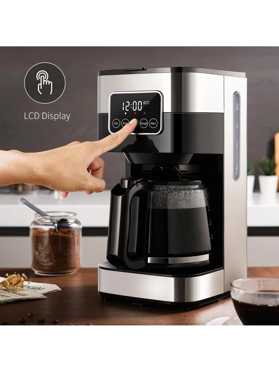 Coffee Maker, Programmable Drip Coffee Machine 10-Cup With Touch-Screen, Pause & Serve, 430 Stainless Steel,Black.