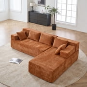 Behost 105 Modular Sectional Sofa for Living Room with Deep Seat, Chenille Cloud Couch for Relaxing, Chenille Rust
