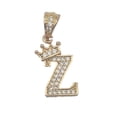 thumbnail image 4 of Cadena y dije de brillos con corona de oro laminado letra Z, 4 of 7