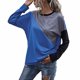 thumbnail image 2 of ICHUANYI liquidación de las mujeres 2022 Otoño e Invierno Costuras holgadas cuello redondo de manga larga Top Fondo contraste Color suéter ICHUANYI WER202308245669, 2 of 9