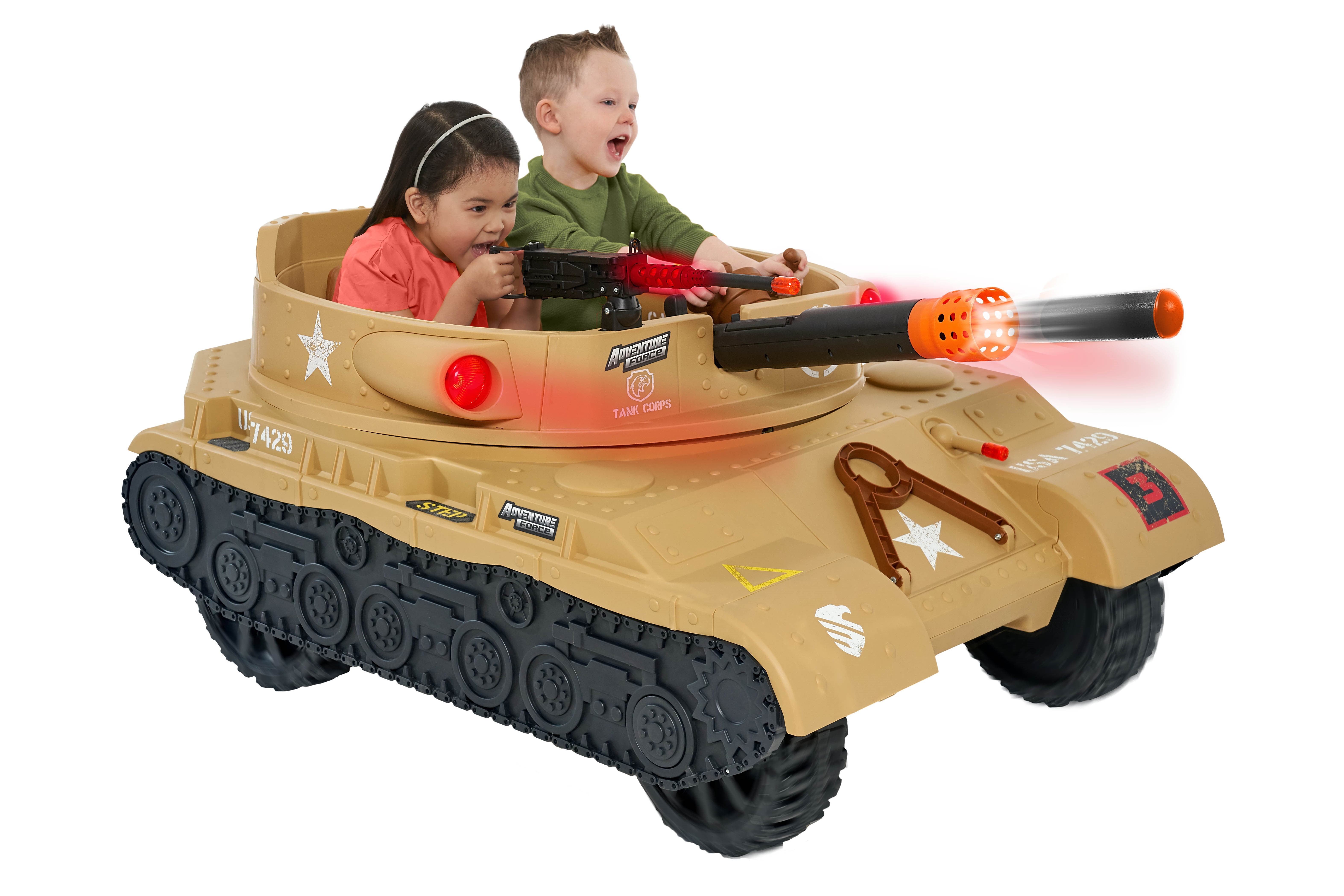 New Walmart Exclusive Adventure Force 24 Volt Thunder Tank Tan Ride On