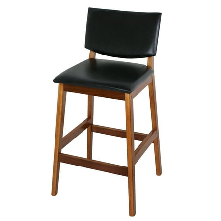 Counter Depth Side Gizmo Supply Counter Height Side Chair Seat Bar Kitchen Stool Modern Black PU Leather Padded ()