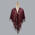 thumbnail image 4 of Fvsianol Women Party Shawl Summer Prom Scarf Women Party Shawl Flower Embroidery Hollow Out Tassel See through Solid Color Cardigan, 4 of 8
