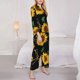thumbnail image 3 of Balery Sunflowers3 Conjunto de Pijama con Estampado para Mujer, Conjunto de Dos Piezas con Manga Larga, Ropa de Dormir Suave con Bolsillos, Pijamas Cómodos-Small, 3 of 7