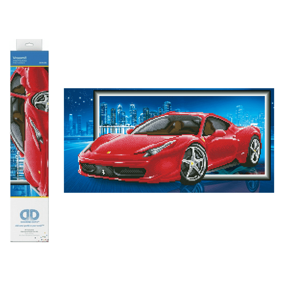 Diamond Dotz Vroom!! Car Diamond Painting Kits for Adults - Diamond Art Kits a Relaxing Creative Craft Kit with Dotz Gems 12.6"x27.6"