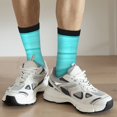 thumbnail image 6 of Cauagu Turquoise Wooden Print Crew Socks for Women and Men,Adult Athletic Running Socks 1-Pair Sports Socks Work Gear Socks with Moisture Wicking, 6 of 6
