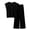 Black, variant on Brilliant Pants for Women Plus Size Wide Leg Women's Fashion Versatile Round Neck Long Sleeve Loose Pants Set for Women Beige L