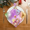 thumbnail image 2 of Coolnut Mardi Gras Cloth Napkins Set of 1, Oversized Washable Reusable Polyester Dinner Table Napkins for Family, Restaurant, Party Decor, 20 x 20 Inch, 2 of 7