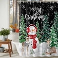 thumbnail image 3 of Christmas Trees Deer Shower Curtain for Bathroom, Winter Snowman Snowflake Waterproof Shower Curtains Washable Quick Dry with Hooks Bathtub Curtains 36x72IN, 3 of 9