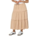 thumbnail image 2 of Celebrity Pink Women's and Women's Plus Tiered Maxi Skirt, Sizes XS-4X, 2 of 5