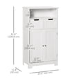 thumbnail image 3 of kleankin Storage Cabinet, Bathroom Cabinet with Adjustable Shelf, White, 3 of 10