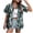 Dark Green, variant on Womens Dressy Button Down Blouses Casual Business Spring Tops Short Sleeve Collared Hawaiian Graphic Print Work Shirts