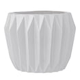 thumbnail image 1 of Bloomingville Round Fluted Ceramic Flower Pot, 8 Inch x 6 Inch, White, 1 of 9