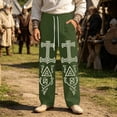 thumbnail image 2 of CONZONE Men's Baggy Viking Sweatpants Wide Leg Sweat Pants for Men Trendy Elastic Waist Drawstring Norse Mythology Graphic Y2K Soft Casual Joggers Pant With Pockets, 2 of 4