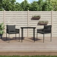 thumbnail image 1 of vidaXL Garden Chairs with Cushions 2 pcs Black 54x61x83 cm Poly Rattan, 1 of 5