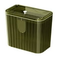 thumbnail image 2 of AuroraX Waterproof Kitchen Trash Can with Lid Odor Seal Hanging 1.8 Gallon Green Transparent Garbage Container Basket Stylish Plastic Contemporary Wall Mounted Trash Bin for Home Bathroom, 2 of 6