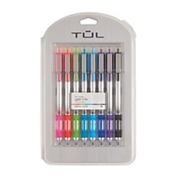 - TUL Retractable Gel Pens, Bullet Point, 0.5 mm, Gray Barrel, Assorted Bright Ink Colors, Pack Of 8