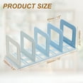 thumbnail image 2 of Uxcell Vertical Sorter for Desk, 4 Slots Plastics Adjustable File Organizer Desktop File Sorter Organizer for Office Desk Kitchen Shelf Storage Holder Paper Mail, Blue, 2 of 6