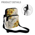 thumbnail image 5 of POLERO Dragonfly Flower Crossbody Bags Polyester Crossbody Purse for Men, 2 Layers Portable Shoulder Bags, 5 of 7