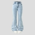 thumbnail image 6 of JLMSPLWG Girls Flare Jeans Kids High Waisted Pants Toddler Daily Wear Skinny Fit Black Aesthetic Bell Bottom Jean Streetwear Teen Girl Solid Color Casual Stretchy Summer Denim Jeans Kids Clothes, 6 of 6