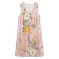 thumbnail image 4 of Levmjia Women's Summer Sleeveless V Neck Floral Print Mini Dress Casual Pocket Loose Fit A Line Swing Dress Beach Vacation Daily Wear, 4 of 7