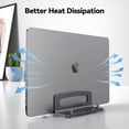 thumbnail image 5 of TECKNET BASICS Vertical Laptop Stand, Adjustable Aluminum Holder fits up to 17.3" Laptops, Non-Slip Silicone Base for MacBook/Dell/HP - Silver, 5 of 8