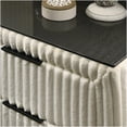 thumbnail image 3 of Modern Cream Corduroy King Bed Set with Wingback Headboard & 2 Nightstands, Wood Slat Support, 3 of 4