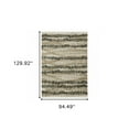thumbnail image 4 of 8' X 11' Beige Ivory Charcoal Brown Tan And Grey Abstract Power Loom Stain Resistant Area Rug With Fringe, 4 of 10