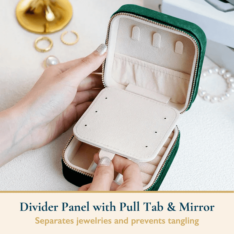 ComfiTime Travel Jewelry Case with Mirror and Velvet photo 5