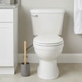 thumbnail image 3 of Modern Matte Gray Toilet Brush Set with Natural Bamboo Handle - Polyresin Bathroom Cleaning Accessory, 3 of 8