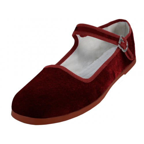 Fordampe Slagter Indføre Women's Velvet Mary Jane Shoes Flat Ballet Colors - Walmart.com