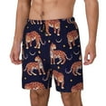 thumbnail image 2 of Daiia Leopard Print Mens Swim Trunks Swim Shorts Quick Dry Swim Shorts with Mesh Lining Pockets-Large, 2 of 9