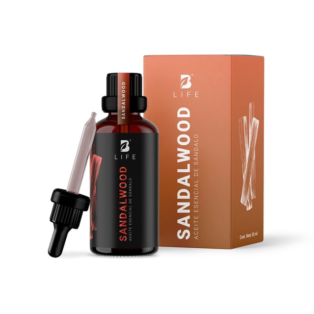 Aceite Esencial De Sándalo | 50 ml | Ingredientes Puros y Naturales | Sandalwood Essential Oil | B Life.