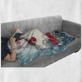 thumbnail image 6 of Christmas Soft Flannel Fleece Blanket, Santa Claus Star Banner Snowflakes Ribbon and Candy Cane Tree Winter Season Theme, Cozy Plush for Indoor and Outdoor Use, 60" x 80", Red White, by Ambesonne, 6 of 6