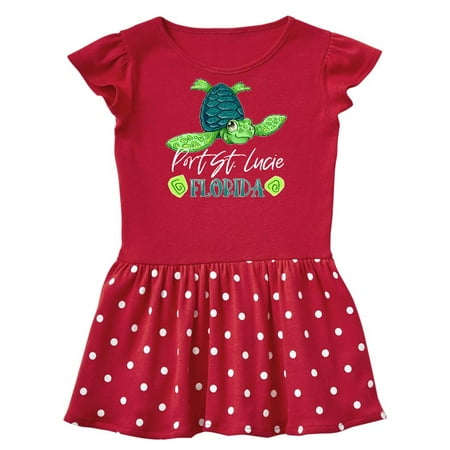 

Inktastic Port St. Lucie Florida Happy Sea Turtle Gift Baby Girl Dress
