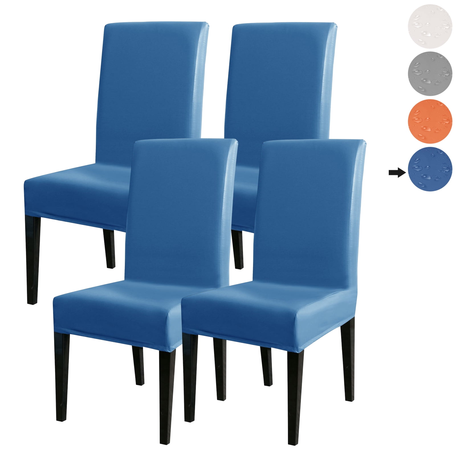 KBOOK PU Leather Dining Chair Covers Waterproof Solid Chair Slipcovers