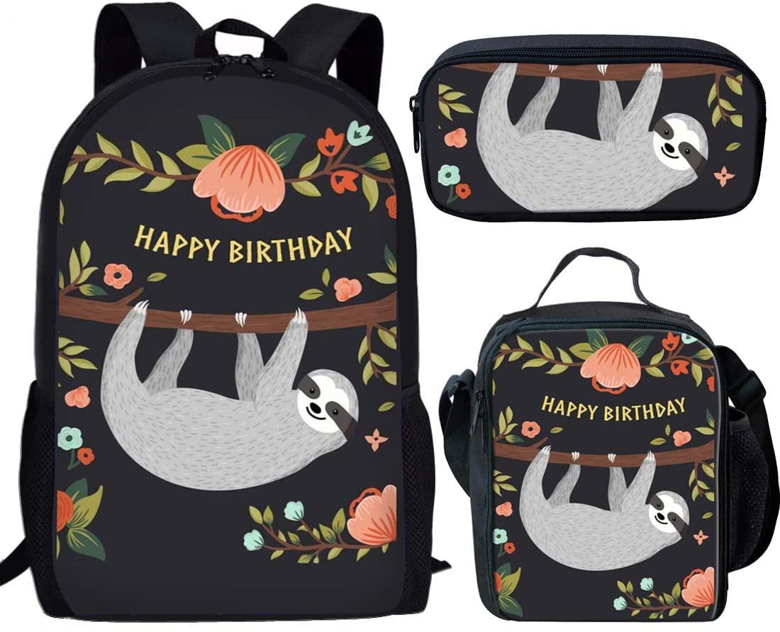 sloth backpack and lunch box