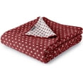 thumbnail image 1 of Sterling Creek Dawson Red White Star Muslin Throw Blanket Three Layers Lightweight Cotton Gauzy Blanket Throw, 1 of 9