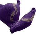 thumbnail image 3 of Bigersell Full Figure Bras for Women Deals Cotton Bras for Women Wirefree No Underwire Bra Style B850 No Underwire Bras Hook and Eye Bra Closure Big Girls Plus Size Padded Push up Bras Purple 36, 3 of 7