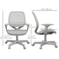 thumbnail image 2 of Grey Mesh Office Chair - Small Computer Desk Chair with Adjustable Height, Swivel & Castors - Ergonomic Seating for Home & Office Use - 21.7" x 18.9" x 37.2", 2 of 7
