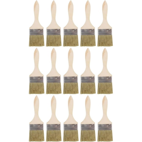 Unbranded Paint Brush 2.5" Flat Craft Paint Brushes with Wooden Handle Pack of 15
