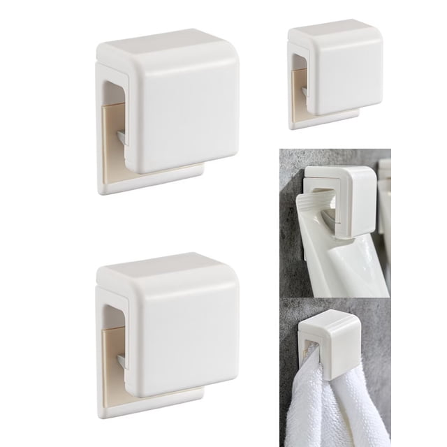 Clips para pasta de dientes, clip interno de goma antideslizante, soporte multifunción autoadhesivo para colgar, para torre de limpiador facial de pasta de dientes de baño (5 paquetes)