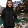 thumbnail image 4 of Omewoold Women Lightweight Jackets Waterproof Hooded Raincoat Packable Atheletic Jacket Hiking Windbreaker Rain Jacket With Pockets, Black 2XL, 4 of 10