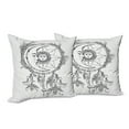 thumbnail image 6 of Ambesonne Tribal Throw Pillow Cover 2 Pack, Dreamcatcher Moon, 16", Black White, 6 of 6