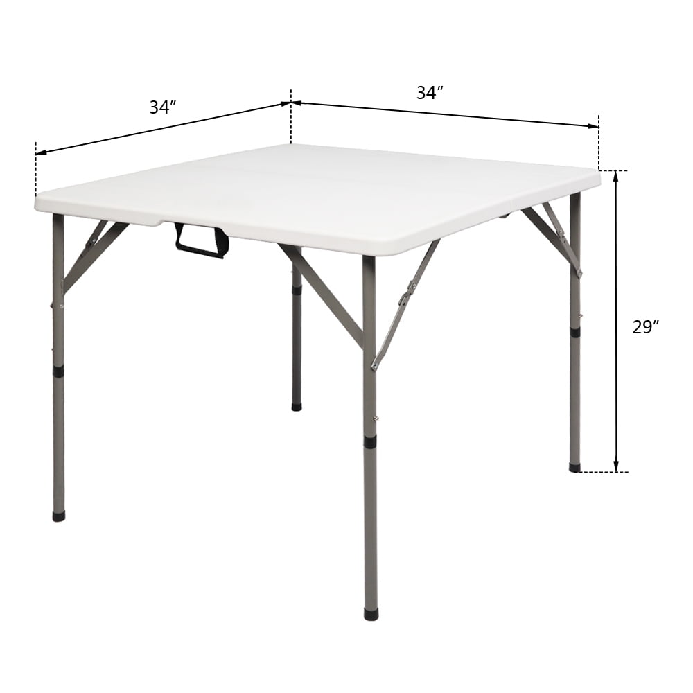 Lowestbest 34" Picnic Table, Outdoor Courtyard Foldable Square Table, White Lowestbest 34" Picnic Table, Outdoor Courtyard Foldable Square Table, White
