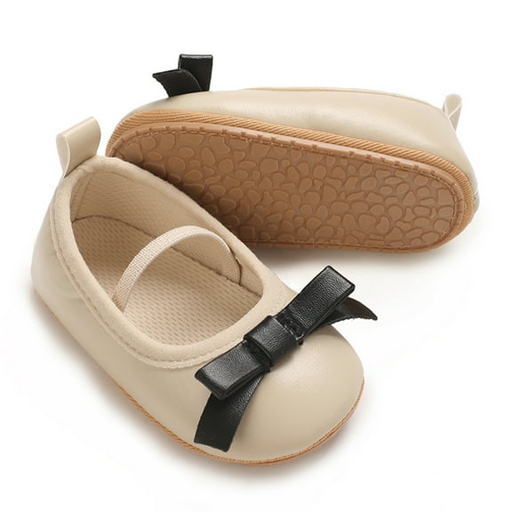 Baby Sweetie Infant Baby Girls Mary Jane Flats Bowknot Princess Wedding Dress Shoes Non-Slip Crib Shoes