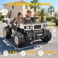 thumbnail image 5 of TOKTOO 24V Powered Ride on Dump Truck, 24V 2 Seater Ride on Car for Big Kid, 24 Volt Ride on Toy with Powerful Wheels for Boy Girl, 24V Ride Ons for Kid Aged 3-8Y, Khaki, 5 of 9